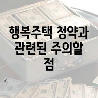 행복주택 청약과 관련된 주의할 점