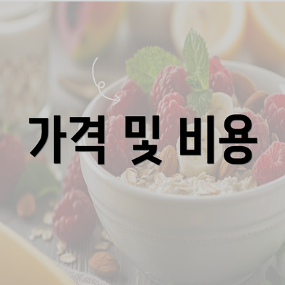 가격 및 비용