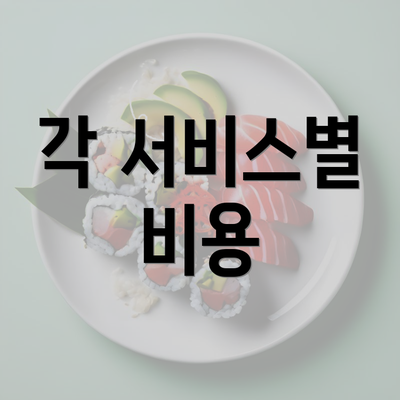 각 서비스별 비용