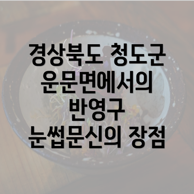 경상북도 청도군 운문면에서의 반영구 눈썹문신의 장점