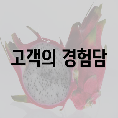 고객의 경험담