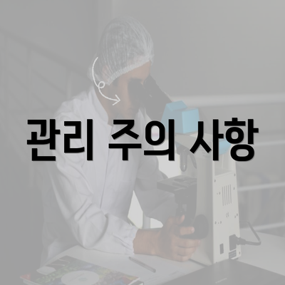 관리 주의 사항