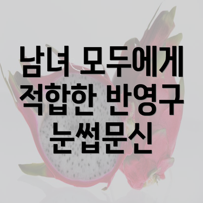 남녀 모두에게 적합한 반영구 눈썹문신