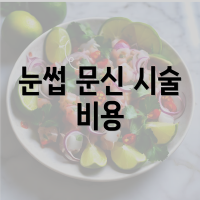 눈썹 문신 시술 비용