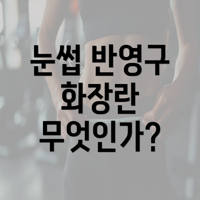 눈썹 반영구 화장란 무엇인가?