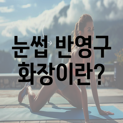 눈썹 반영구 화장이란?