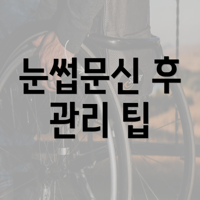 눈썹문신 후 관리 팁