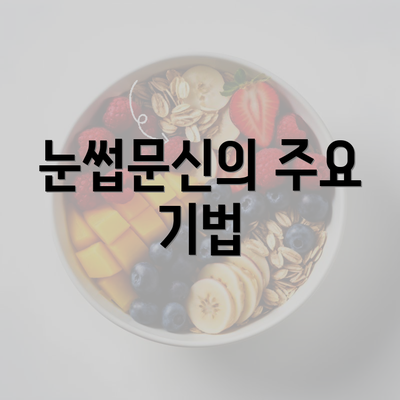 눈썹문신의 주요 기법