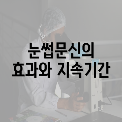 눈썹문신의 효과와 지속기간