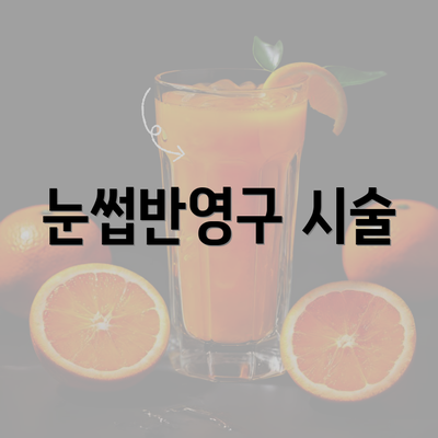 눈썹반영구 시술