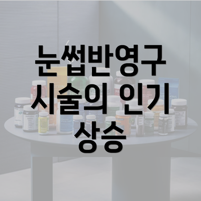 눈썹반영구 시술의 인기 상승