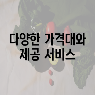 다양한 가격대와 제공 서비스