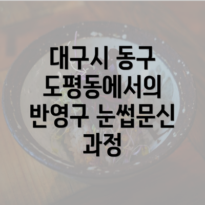 대구시 동구 도평동에서의 반영구 눈썹문신 과정