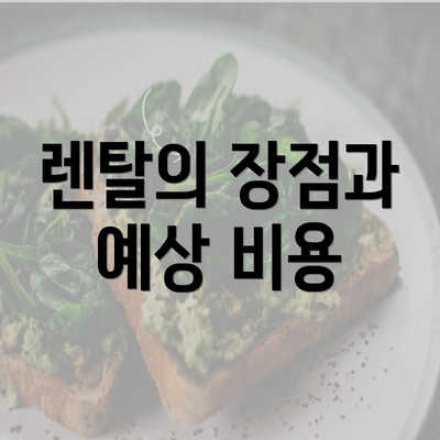 렌탈의 장점과 예상 비용