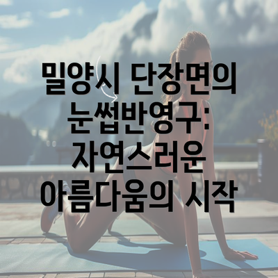 밀양시 단장면의 눈썹반영구: 자연스러운 아름다움의 시작