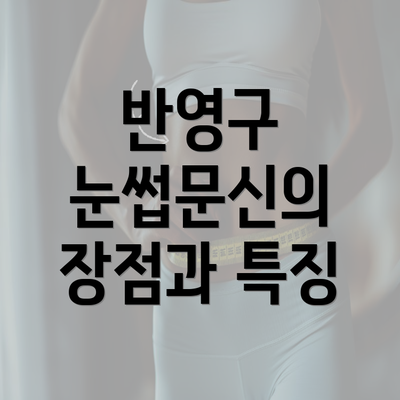 반영구 눈썹문신의 장점과 특징