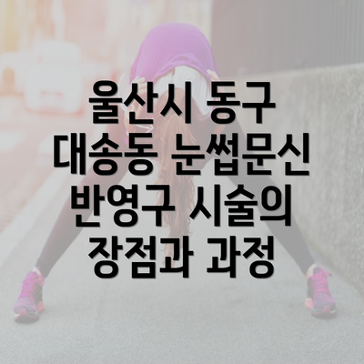 울산시 동구 대송동 눈썹문신 반영구 시술의 장점과 과정