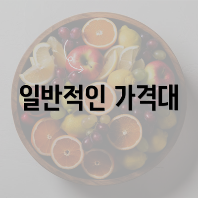 일반적인 가격대