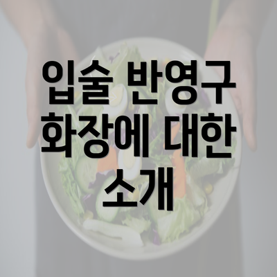 입술 반영구 화장에 대한 소개