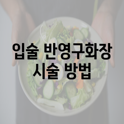 입술 반영구화장 시술 방법