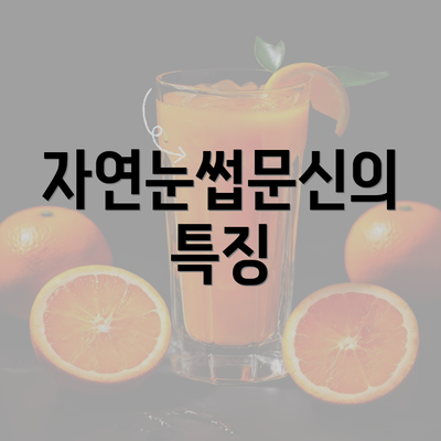 자연눈썹문신의 특징