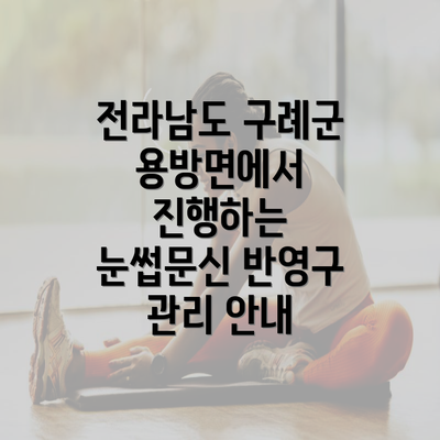 전라남도 구례군 용방면에서 진행하는 눈썹문신 반영구 관리 안내