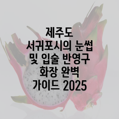 제주도 서귀포시의 눈썹 및 입술 반영구 화장 완벽 가이드 2025