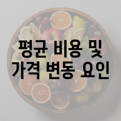 평균 비용 및 가격 변동 요인