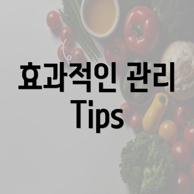 효과적인 관리 Tips