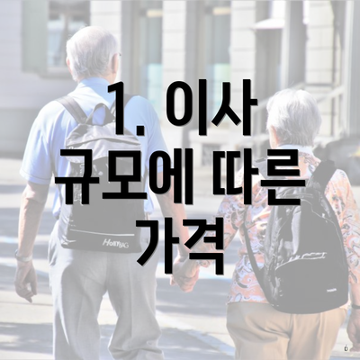 1. 이사 규모에 따른 가격