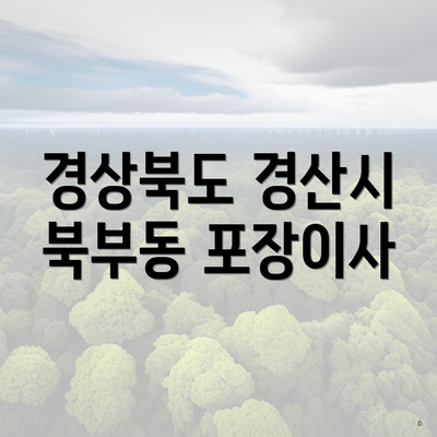 경상북도 경산시 북부동 포장이사