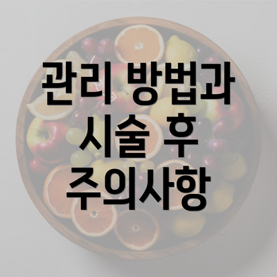 관리 방법과 시술 후 주의사항