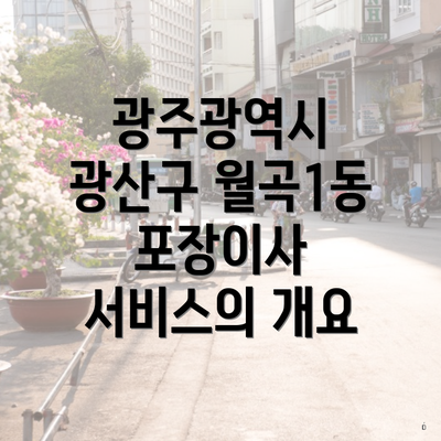 광주광역시 광산구 월곡1동 포장이사 서비스의 개요