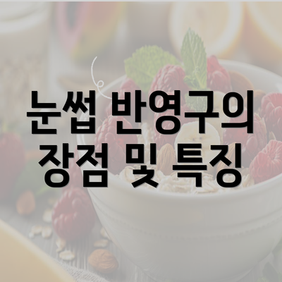 눈썹 반영구의 장점 및 특징