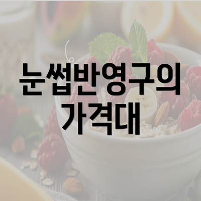 눈썹반영구의 가격대