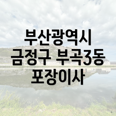 부산광역시 금정구 부곡3동 포장이사