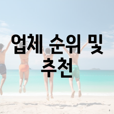 업체 순위 및 추천