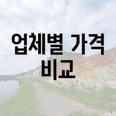 업체별 가격 비교