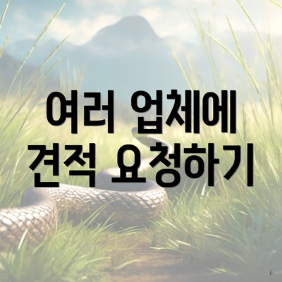 여러 업체에 견적 요청하기