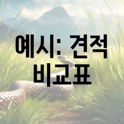 예시: 견적 비교표