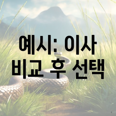 예시: 이사 비교 후 선택