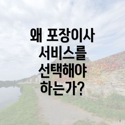 왜 포장이사 서비스를 선택해야 하는가?