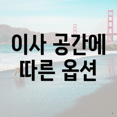 이사 공간에 따른 옵션