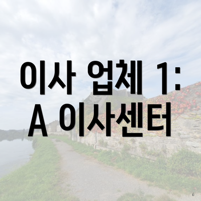 이사 업체 1: A 이사센터