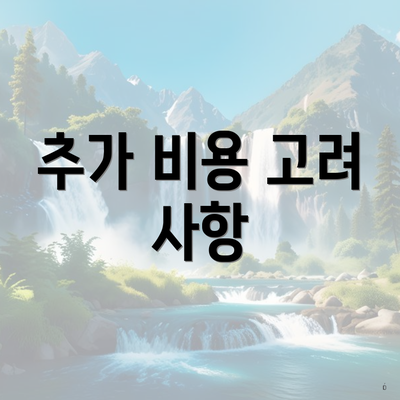 추가 비용 고려 사항