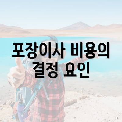 포장이사 비용의 결정 요인