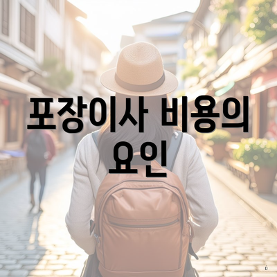 포장이사 비용의 요인