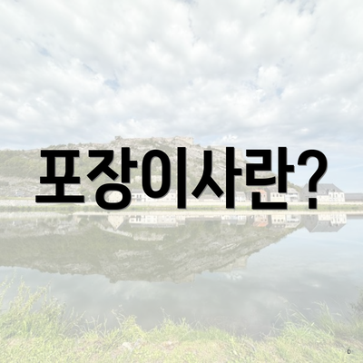 포장이사란?