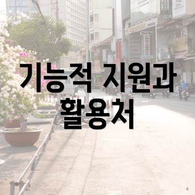 기능적 지원과 활용처