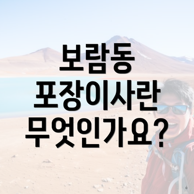보람동 포장이사란 무엇인가요?